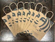 Lot of 8 Starbucks Shopper Brown Paper Lunch Gift Bag Tote w/ Handle 8