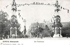 Postcard Kaiserparade Feststrasse Leipzig Germany 1903 picture