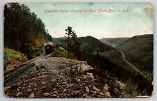 Vintage Postcard SD Black Hills Spearfish Canon Train RR Tracks -13608 picture