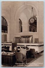 Detroit Michigan Postcard Manufacturers National Bank Of Detroit Interior c1940s picture