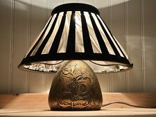 ANTIQUE MISSION ARTS CRAFTS HEINTZ  DAYLILY BRONZE ART LAMP SILK SHADE 1912 picture