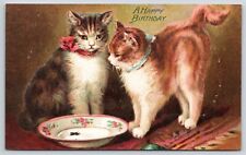 Tuck's Reproduction Print Playful Kittens Birthday Greetings Postcard picture