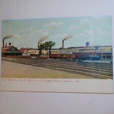 Brockton MA Mass 1900s postcard, Factories Trains Campello Station E. Keith Co. picture