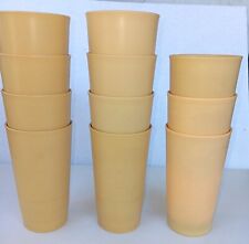 Lot of 11 Tupperware Yellow Gold Tumblers Glasses Cups 5 1/4