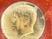 VTG 1966 Liberty Coin Kennedy Half Dollar ERRORS Magnified Lucite Paperweight picture