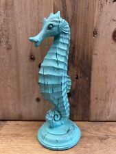 Seahorse Blue Wooden Figurine 6.5