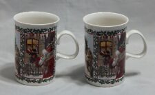 Dunoon England Pair of Merry Christmas Mugs Dickens picture
