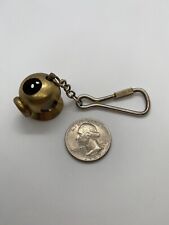ANTIQUE BRASS SCUBA DIVER HELMET KEYCHAIN USED COOL picture