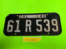Vintage 1945 California License Plate 61 R 539 picture