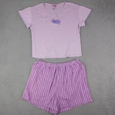Vintage Disney Pajama Set Womens 1X Pink Eeyore Embroidered Short Sleeve Shorts picture