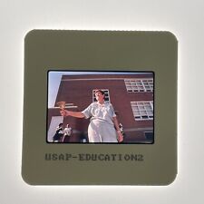 Education School Teacher Holding A Bell  S20209 Vintage 35mm Slide SD09 picture