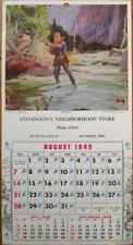 Mansfield, OH 1949 Advertising Calendar w/Hintermeister Fishing Scene-'Cascades' picture