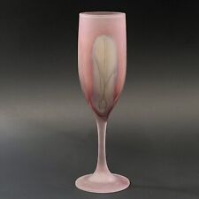 VTG Hand Painted REUVEN GLASS Nouveau Art Glass Co Hand Blown Champagne Flute 8