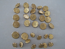 LOT OF 33 VINTAGE WATERBURY US IMMIGRATION UNIFORM BUTTONS LARGE-SMALL picture