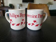 2 RARE VINTAGE PHILLIPS SCHNAPPS PEPPERMINT PATTY COFFEE MUGS  picture