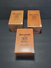 Lot Of 3  Baccarat Wooden Cigar Boxes picture