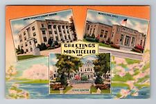 Monticello AR- Arkansas, General Landmark Greetings, Antique, Vintage Postcard picture