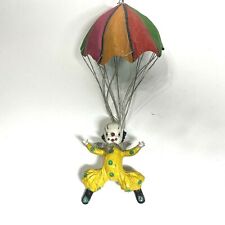 Vintage Paper Mâché Clown Parachute Circa 1950’s Lace Collar Decoration Art  picture