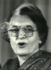 1984 Press Photo Indian Prime Minister Mrs. Indira Gandhi - hca98519 picture