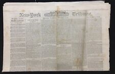 NEW YORK TRIBUNE: SEPTEMBER 25 1867  VINTAGE NEWSPAPER POST CIVIL WAR ERA picture