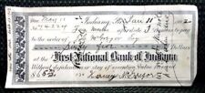 1902 antique FIRST NATIONAL BANK OF INDIANA pa CHECK ~harvey mc gregor picture