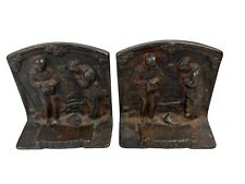 Vintage Cast Iron Angelus Farmers Prayer Bookends picture