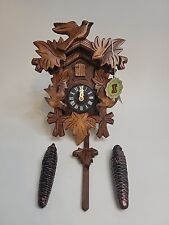 VINTAGE GERMAN BLACK FOREST HAND CARVED CUCKOO CLOCK 1 Day Movement picture