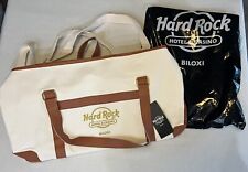 Hard Rock Hotel Casino Biloxi Cream Zip Duffle Bag 20” Open Bag picture