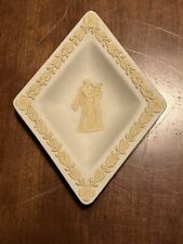 Wedgwood Yellow White Collectors Society Trinket Dish Diamond Shaped Jasperware picture
