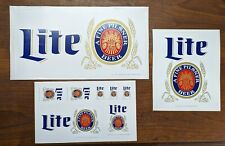 Miller Lite Package of 3 Vendor Advertising Sheets Vinyl Decals Stickers picture