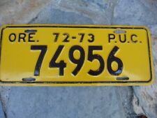Oregon OR Vintage 1972 1973 PUC License Plate picture