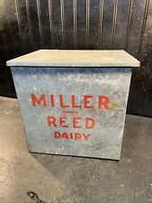 Vintage Millers Dairy Galvanized Metal Porch Milk Box 12 In X 12 In X 10 In picture
