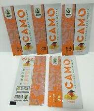 5 PACKS of CAMO NATURAL LEAF WRAPS - MANGO - 25 SHEETS HERBAL CHAMOMILE MATE picture