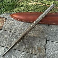 SHARD®™ HAND FORGED DAMASCUS STEEL HUNTING TRI KRIS Dagger Blade Knife+Sheath picture