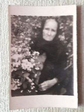  Very small photo of a beautiful elderly woman with spring 1945