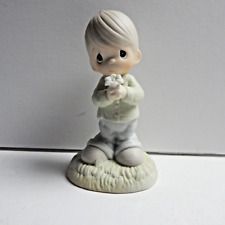 ENESCO Precious Moments Mommy I Love You 1987 Boy Holding Flower Vintage picture