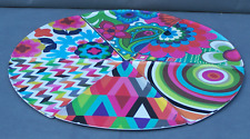 Set of 6 French Bull Melamine Live Vivid Pie Shape Plates Pizza Designed in NYC picture