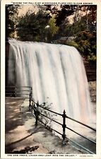Minnehaha Flash Gleam Waterfalls Minneapolis Minnesota Oak Trees Forest Postcard picture