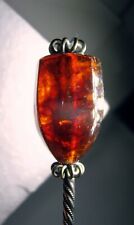 Early Hand Hammered Twisted Handle Polish Amber Souvenir Spoon  picture