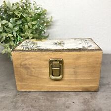 Vintage Wooden Hinged Box with Bumblebee Decoupage picture