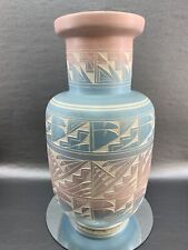 Huge 14.5” Signed Hozoni Native Navajo Incised Pottery Art Vase Vintage 1980’s picture