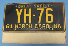 1961 North Carolina license plate low number never used picture