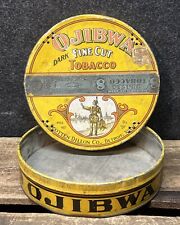 Antique 1910 Ojibwa Dark Fine Cut Tobacco Tin Scotten Dillion Co Detroit MI Rare picture