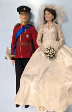 Danbury Mint Prince William & Princess Kate Bride Porcelain Dolls Original Boxes picture