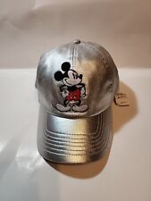 Disney Parks Silver Mickey Mouse baseball hat NEW NWT OSFM adult Embroidered picture