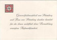 Thank you card, marriage of Gen'lfieldmarshall Von Blomberg to Erna Gruhn, 1938 picture