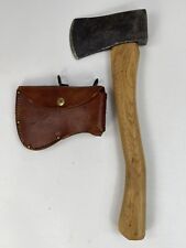 AA&T Glassport PA American Axe & Tool Co Hatchet Vtg w Leather Sheath Whale Tail picture