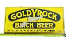 Vintage Goldy Rock Draft Birch Beer Clifton Bottling Works Metal Sign NOS picture