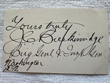 Union Major General John C. Breckinridge Signed Autograph Civil War Card picture