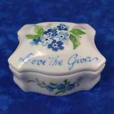 Vintage MNP Limoges France Porcelain Flower Trinket Box Love The Giver picture